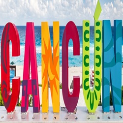 Famous Cancun Letters in multiple colors